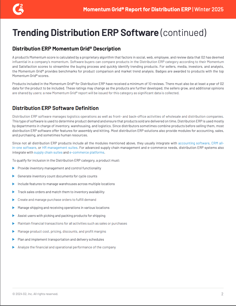 Acumatica: A Momentum Grid Leader in Distribution ERP, page 1